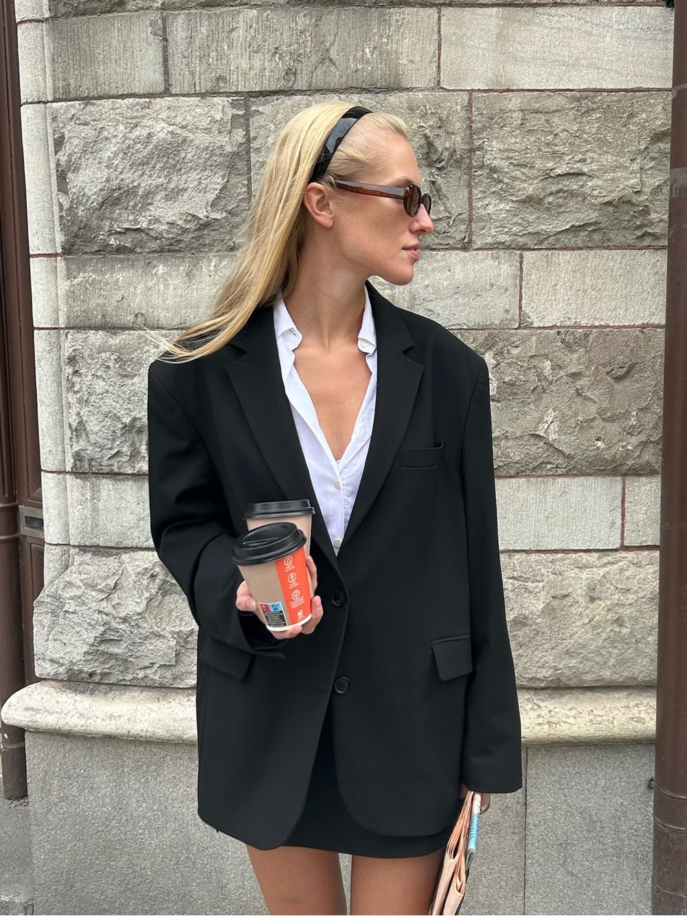 Djerf Avenue Forever Blazer Black XS — Oversized Classic